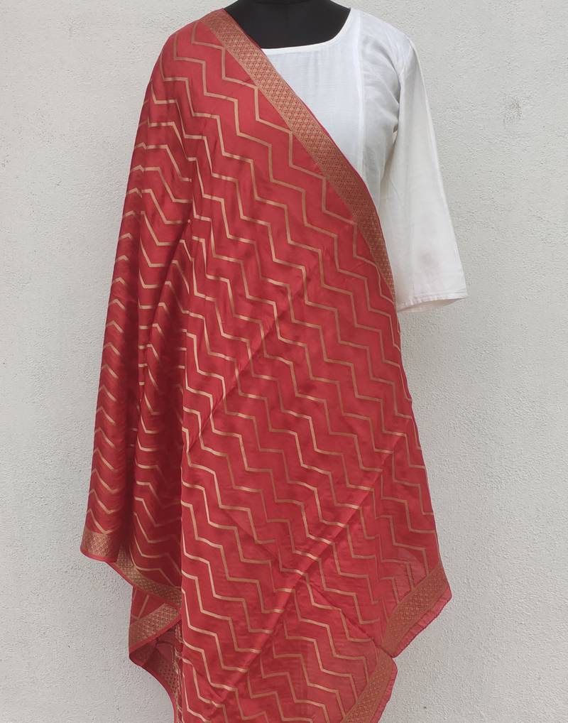 Red  Viscose Dupatta