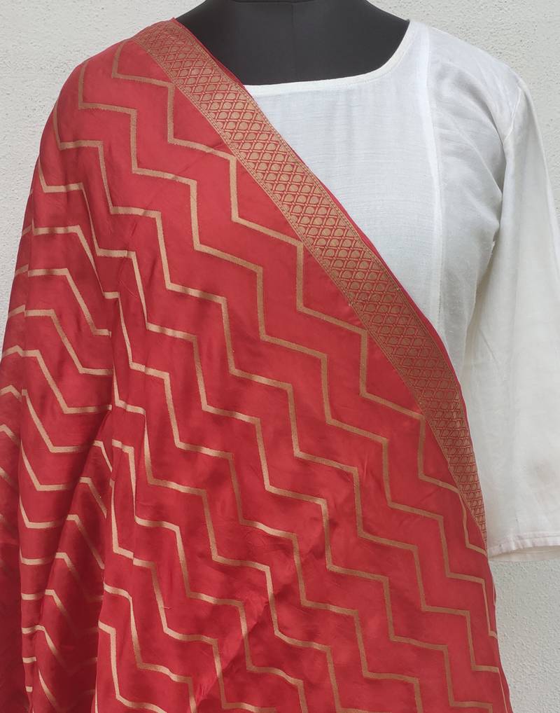 Red  Viscose Dupatta