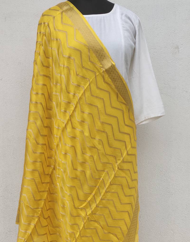 Yellow  Viscose Dupatta