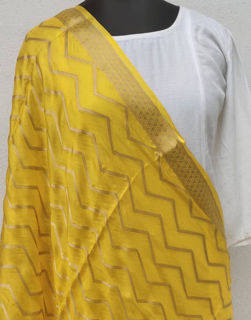 Yellow  Viscose Dupatta