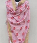 Pink  printed Viscose Dupatta