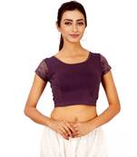 Purple Colour Cotton Spandex Free Size Blouse for Women.