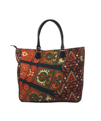 Indian Handmade cotton Black Mandala Sholder Bag 1