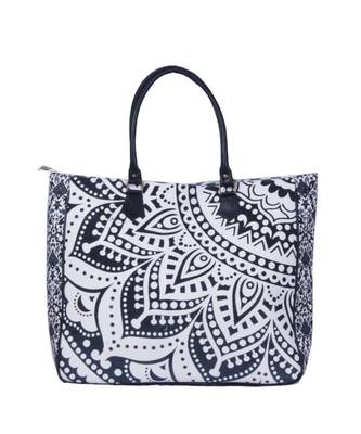 Indian Handmade cotton Black Mandala Sholder Bag 1
