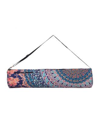 Indian Handmade cotton Blue Mandala Yoga  Bag 1
