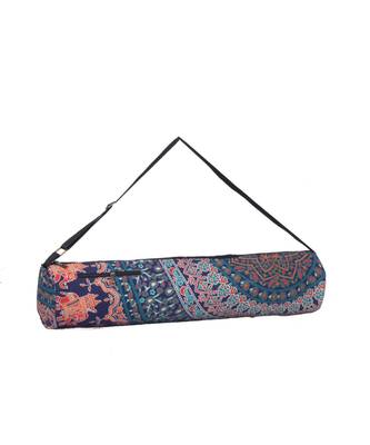 Indian Handmade cotton Blue Mandala Yoga  Bag 3