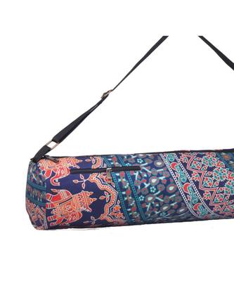 Indian Handmade cotton Blue Mandala Yoga  Bag 4