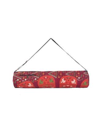 Indian Handmade cotton Orange Mandala Yoga  Bag 1