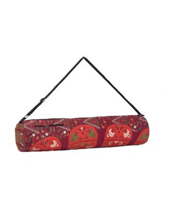 Indian Handmade cotton Orange Mandala Yoga  Bag 3