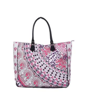 Indian Handmade cotton Pink Mandala Sholder Bag 2