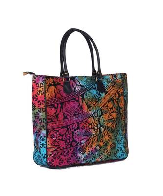 Indian Handmade cotton Purple Mandala Sholder Bag 3