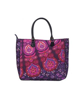 Indian Handmade cotton Purple Mandala Sholder Bag 1