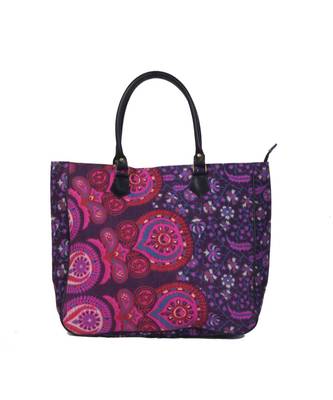 Indian Handmade cotton Purple Mandala Sholder Bag 2