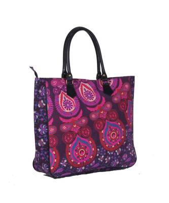 Indian Handmade cotton Purple Mandala Sholder Bag 3