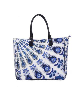 Indian Handmade cotton Purple Mandala Sholder Bag 2