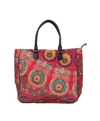 Indian Handmade cotton Red Mandala Sholder Bag 2