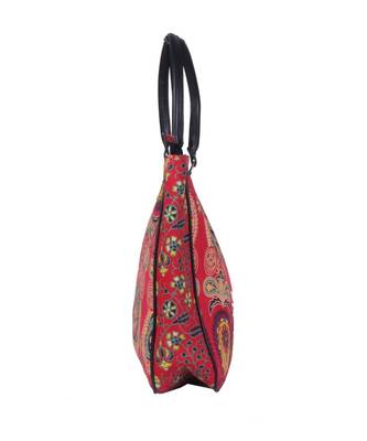 Indian Handmade cotton Red Mandala Sholder Bag 4