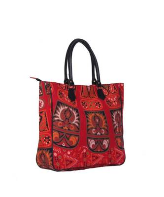 Indian Handmade cotton Red Mandala Sholder Bag 3