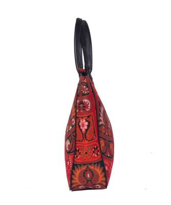 Indian Handmade cotton Red Mandala Sholder Bag 4