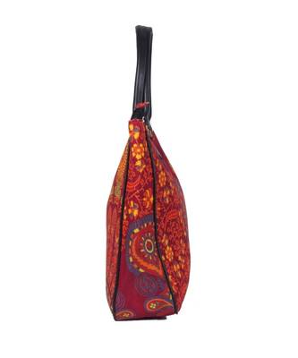 Indian Handmade cotton Red Mandala Sholder Bag 4