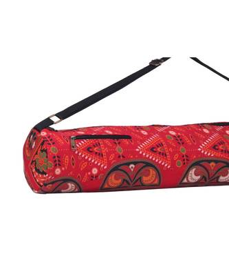Indian Handmade cotton Red Mandala Yoga  Bag 4