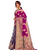 Multicolor woven poly cotton saree with blouse