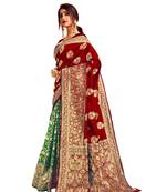 Multicolor woven poly cotton saree with blouse