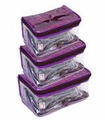 atorakushon   Net Purple Multipurpose Make Up Jewellery Organizer Set of 3
