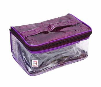atorakushon   Net Purple Multipurpose Make Up Jewellery Organizer Set of 3 2
