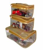 atorakushon   Net gold Multipurpose Make Up Jewellery Organizer Set of 3