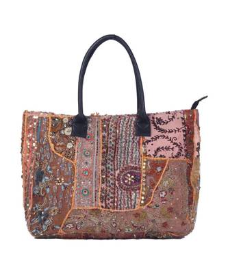 Indian Handmade cotton Brown Khambadiya Sholder Bag 1