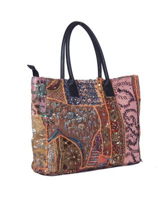 Indian Handmade cotton Brown Khambadiya Sholder Bag 4