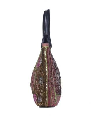 Indian Handmade cotton Green Khambadiya Sholder Bag 4