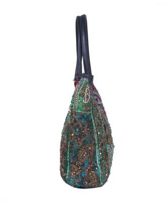 Indian Handmade cotton Green Khambadiya Sholder Bag 4
