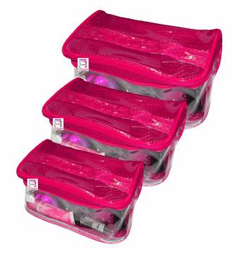 atorakushon   Net pink Multipurpose Make Up Jewellery Organizer Set of 3 1