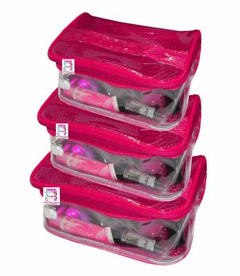 atorakushon   Net pink Multipurpose Make Up Jewellery Organizer Set of 3 2