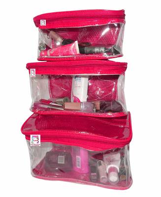 atorakushon   Net pink Multipurpose Make Up Jewellery Organizer Set of 3 3