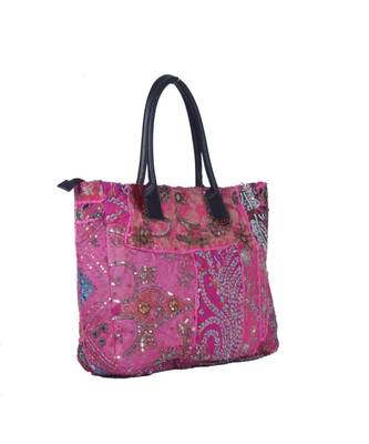 Indian Handmade cotton Pink Jati Bag  Bag 4