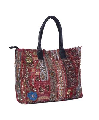 Indian Handmade cotton Red Khambadiya Sholder Bag 3