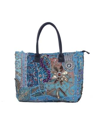 Indian Handmade cotton Sky Blue Khambadiya Sholder Bag 2