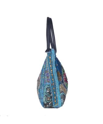 Indian Handmade cotton Sky Blue Khambadiya Sholder Bag 4