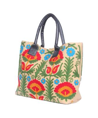 Vintage Handmade Canvas cotton Embrodiery Women Hand Bag 3