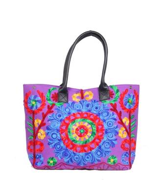 Vintage Handmade Canvas cotton Embrodiery Women Hand Bag 2