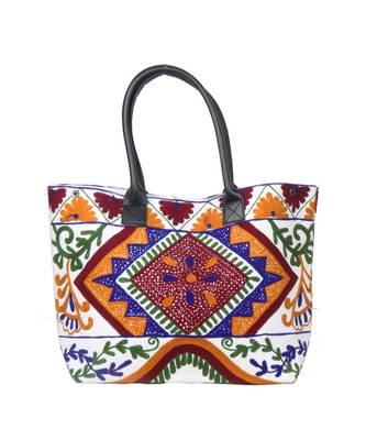 Vintage Handmade Canvas cotton Embrodiery Women Hand Bag 2