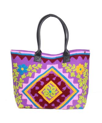 Vintage Handmade Canvas cotton Embrodiery Women Hand Bag 2