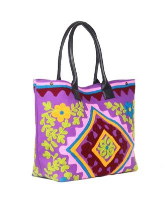 Vintage Handmade Canvas cotton Embrodiery Women Hand Bag 3