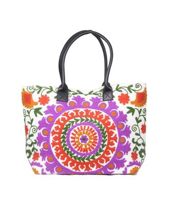 Vintage Handmade Canvas cotton Embrodiery Women Hand Bag 1