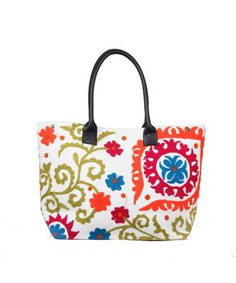 Vintage Handmade Canvas cotton Embrodiery Women Hand Bag 1