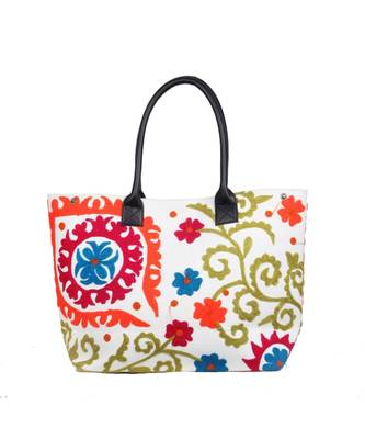 Vintage Handmade Canvas cotton Embrodiery Women Hand Bag 2