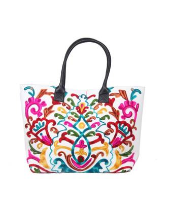 Vintage Handmade Canvas cotton Embrodiery Women Hand Bag 1